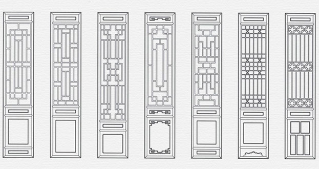 高昌常用中式仿古花窗图案隔断设计图