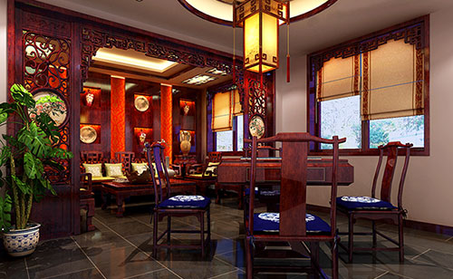 高昌古典中式风格茶楼包间设计装修效果图